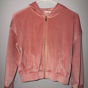 Jessica Simpson Pink Cropped Hooded Jacket